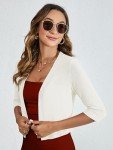 White Lightweight Cropped Cardigan Shrug for Women