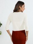 White Lightweight Cropped Cardigan Shrug for Women