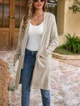 Khaki Loose Fit Women's Rib Knit Cardigan