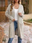 Khaki Loose Fit Women's Rib Knit Cardigan