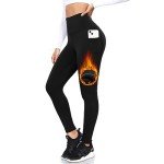 Women's High-Waisted Fleece Lined Leggings with Pockets