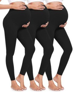 CTHH Women's Maternity Leggings - 3 Pack Black