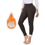High Waisted Fleece Lined Thermal Leggings for Women