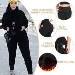 Plus Size Fleece Lined Leggings with Pockets
