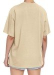ADOREJOY Womens Oversized T-Shirt Summer Short Sleeve Tops Casual Boyfriend Shirt Loose Fit Tees(Khaki Sunflower Print,2XL)