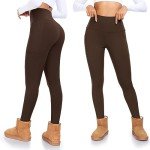 3 Pack High Waisted Fleece Leggings with Pockets
