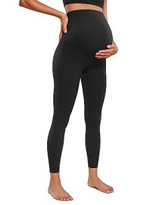 Soft Black Maternity Leggings with Belly Support