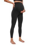 Soft Black Maternity Leggings with Belly Support