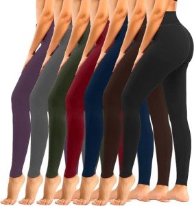 7 Pack High Waisted Tummy Control Leggings