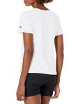 Champion Women's T-Shirt, Classic Cotton-Blend T-Shirt, Crewneck Tee, Jersey T-Shirt, Script Logo, White Script, Small