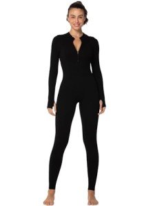Sunzel Women's Ribbed Long Sleeve Yoga Jumpsuit