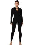 Sunzel Women's Ribbed Long Sleeve Yoga Jumpsuit