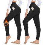 2 Pack High Waisted Fleece Lined Leggings for Women