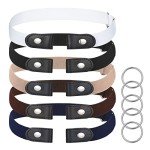 5 PCS No Buckle Stretch Belts for Jeans