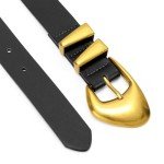 Chic Women's Leather Belts in Black and Brown