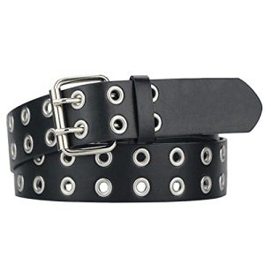 Vintage Punk Double Prong Leather Belt for Women