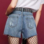 Vintage Punk Double Prong Leather Belt for Women