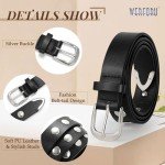 Stylish Adjustable Black Leather Belt for Women