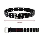 2 Pack Double Grommet PU Leather Belt Set