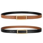 Reversible Skinny Belts for Women - Gold Buckle