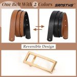 Reversible Skinny Belts for Women - Gold Buckle