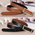 Reversible Skinny Belts for Women - Gold Buckle