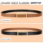 Reversible Skinny Belts for Women - Gold Buckle