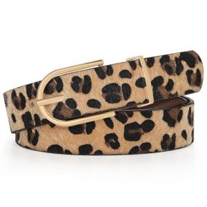 Chic Faux Leather Women's Belts with Gold Buckle