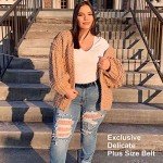 JASGOOD Plus Size Black Leather Belt for Women