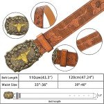 Longhorn Bull Pattern Leather Belts for Everyone