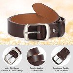 2-Pack Women's Leather Belts for Jeans