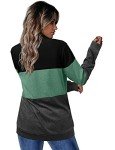 onlypuff Ladies Tops Long Sleeve T Shirts Cute Tunic Tops Casual Loose Fit Tee Shirts Black Green