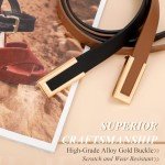 2 Pack Women's Skinny Leather Belts - Black & Brown