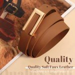 2 Pack Women's Skinny Leather Belts - Black & Brown
