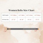 Stylish 2-Pack Women's Leather Belts with Gold Buckles