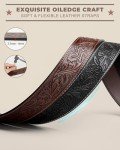 Western Leather Belts for Men and Women - 2 Pack