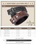 Western Leather Belts for Men and Women - 2 Pack