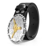 Western Embossed Leather Belt for Women and Men