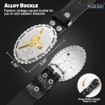 Western Embossed Leather Belt for Women and Men