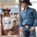 Western Embossed Leather Belt for Women and Men