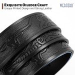 Western Embossed Leather Belt for Women and Men