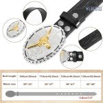 Western Embossed Leather Belt for Women and Men