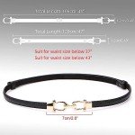 2 Pack Women's Skinny Leather Belts - Black & Brown