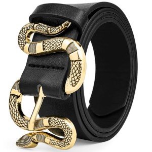 Trendy Black Snake Belt for Women
