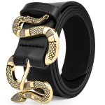 Trendy Black Snake Belt for Women