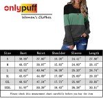 onlypuff Ladies Tops Long Sleeve T Shirts Cute Tunic Tops Casual Loose Fit Tee Shirts Black Green