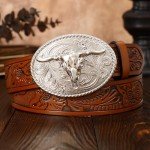 Stylish Tooled Leather Western Belt for All