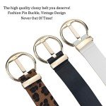 Leopard Print Leather Belt for Women
