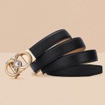 VANNANBA Women’s Holeless Leather Ratchet Belt