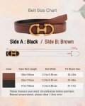 Stylish Black/Brown Reversible Leather Belt for Women